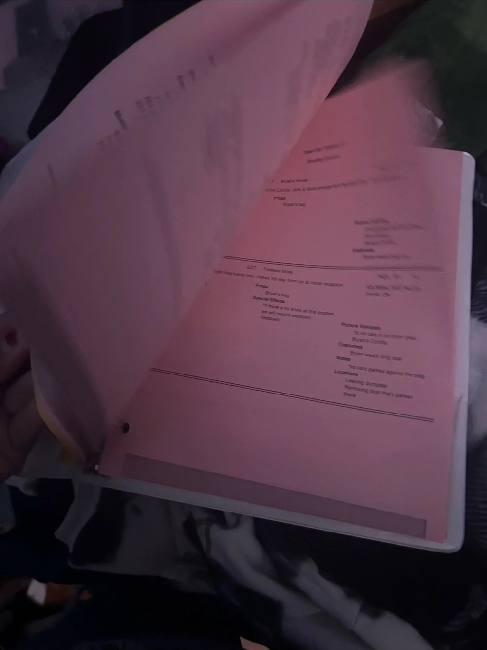 Film prop “taken” script